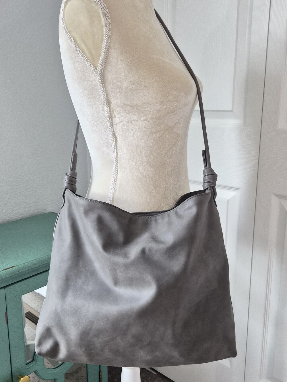 ​8 Other Reasons Betsey Slouch Tote Gray Minimalist Boho Vegan